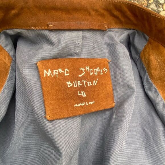 Vintage distressed Marc Jacques Burton hand made suede Moto jacket leather suede - Picture 3 of 8